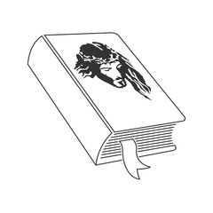 Библия, Евангелие, учение о христианстве, символ христианства. Вектор.
