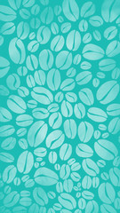 Teal Coffee Bean Pattern