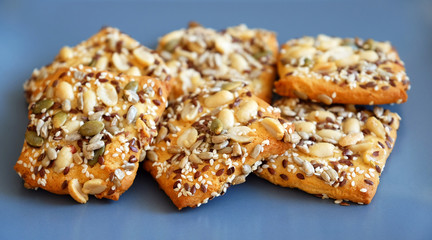 Oatmeal cookies with grain and fiber and nuts. Cookies with nut grains.