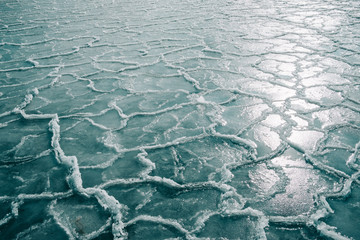 Frozen sea ice texture