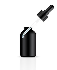 Dropper or Pipette Set With Essential Oil or Anti-Aging Serum Skincare Background Illustration