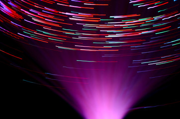 colored vortex effect created with fiber optic light source