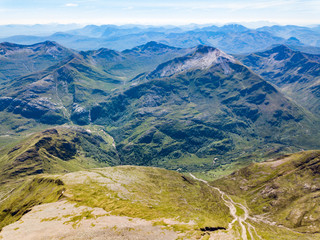 Views from Ben Nevis, The tallest mountain in the United Kingdom from the air. Ben Nevis stands at...