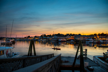 Obraz premium Boothbay Harbor Maine at Night