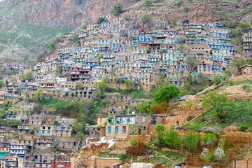 Howraman village in Zagros Mountain. Kurdistan Province, Iran.