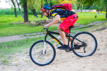 Obraz premium Concept of extreme cycling, enduro.