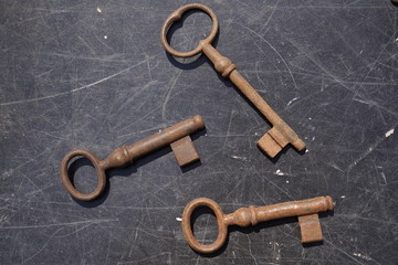 Old, rusty keys