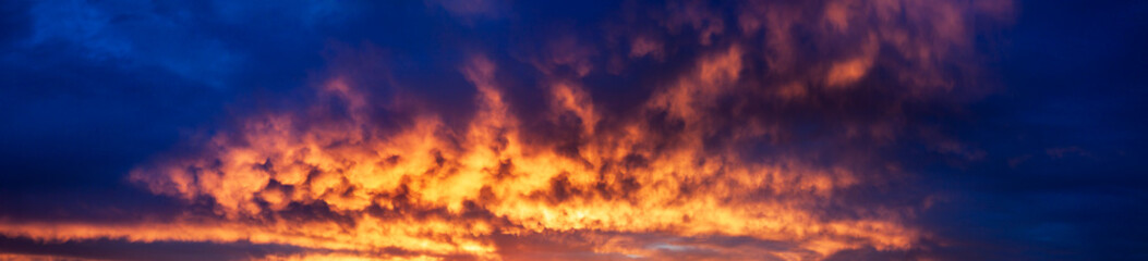  landscape with sky, clouds and sunrise a panoramic view