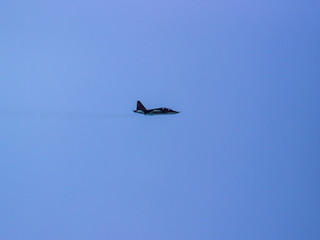 jet fighter in the blue sky air show