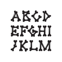 Alphabet of bones, the constructor for T-shirt prints
