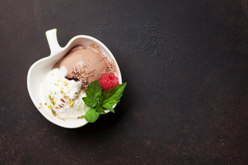 Ice cream with berries