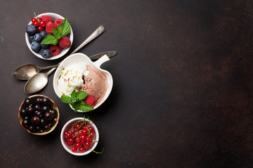 Ice cream with berries