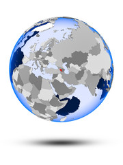 Armenia on globe