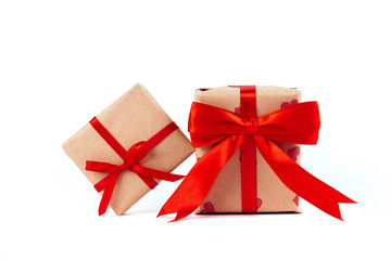 gift parcel box with ribbon bow