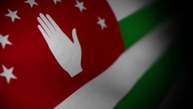 Flag of Abkhazia - Photo realistic close up of waving flag. Extreme depth of field. 3d Render.