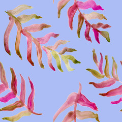 Summer tropical pattern, background with palm leaves.