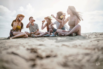 Beach summer holiday sea people concept