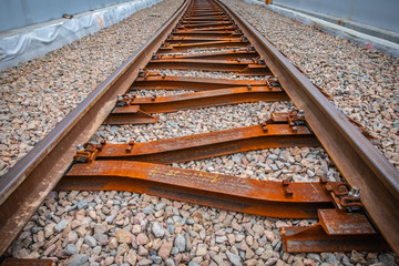 Naklejka premium Railway tracks - viaduct Krakow Krzemionki - Krakow Zablocie