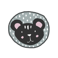 Fototapeta premium Cartoon cute mouse in scandinavian style. Kid illustration for book, textile or fabric