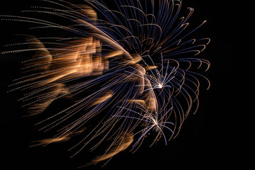 Fireworks with Two White Starbursts