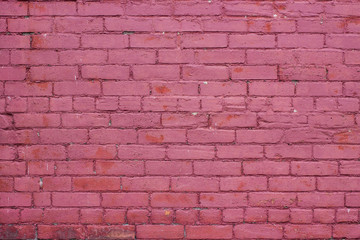 Raspberry Red Weathered Brick Texture or Urban Wall Background