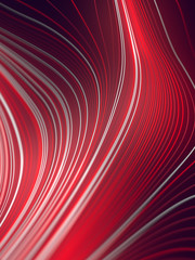 Digital red colored lines abstract background. 3d rendering
