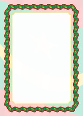 Frame and border of ribbon with Mauritania flag, template elements for your certificate and diploma. Vector