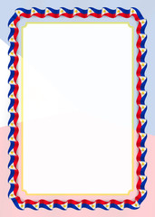 Frame and border of ribbon with Philippines flag, template elements for your certificate and diploma. Vector