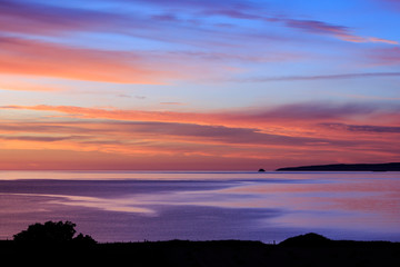 Fototapeta premium Summer Sunset over Tralee Bay and Kerry Head viewed from Camp on the Dingle Peninsula in County Kerry, Ireland