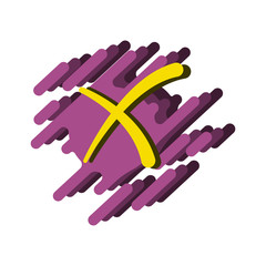 Abstract illustration of a cross on a hand drawn background. Vector on white background.