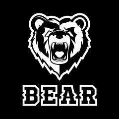 Modern professional grizzly bear logo for a sport team