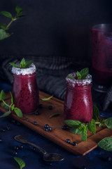 Fresh blueberry milkshake