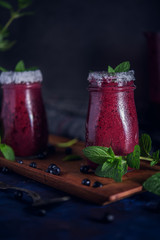 Fresh blueberry milkshake