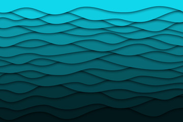 Vector realistic isolated blue paper cut layer background for decoration and covering. Concept of geometric abstract design.