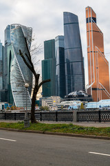 MOSCOW, RUSSIA - OCTOBER 24, 2017: Modern skyscrapers of the Moscow International Business Centre...