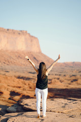 Fototapeta na wymiar girl exploring the grand canyon in Arizona