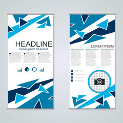 Modern roll-up business banners vector design template