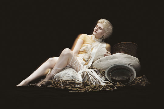 Portrait of reclining woman