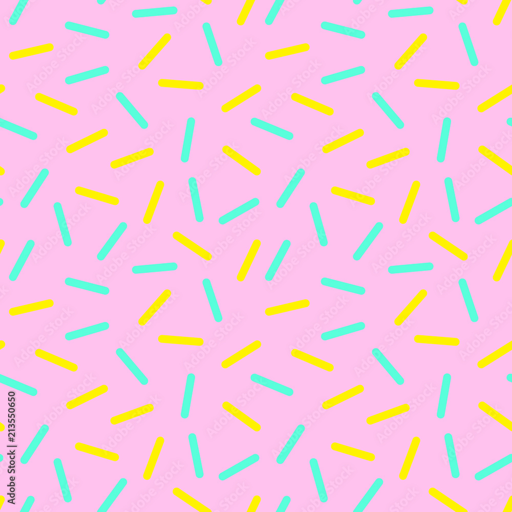 Poster geometric vector seamless pattern. different shapes of thick lines. sprinkle seamless pattern.