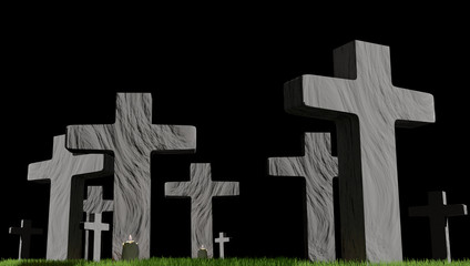 cemetery 3d-illustration