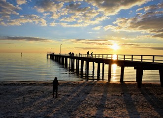 Fototapeta premium Sunset at Seaford pier.Australia