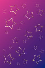 Obraz premium Gold stars on purple gradient background