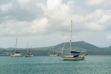 Sailboats near Fort-de-France, Martinique