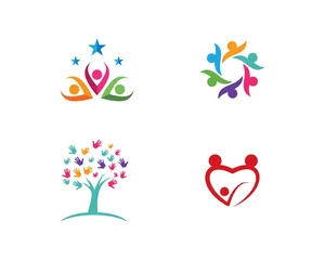Fotobehang Community care Logo © devankastudio