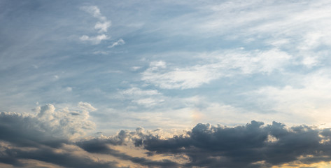 Beautiful red sky and cloud in sunset, colorful evening nature.