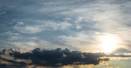 Beautiful red sky and cloud in sunset, colorful evening nature.