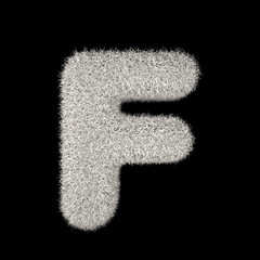 3D Rendering Creative Illustration White Furry Letter F