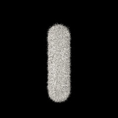 3D Rendering Creative Illustration White Furry Letter I