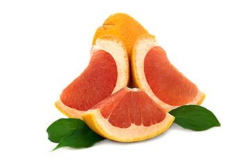 large, ripe grapefruit on white background, bright and very juicy citrus with no background.