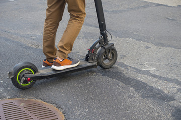 city street scooter with air tires tarmac 